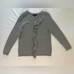 Chase ruffle front  cotton sweater